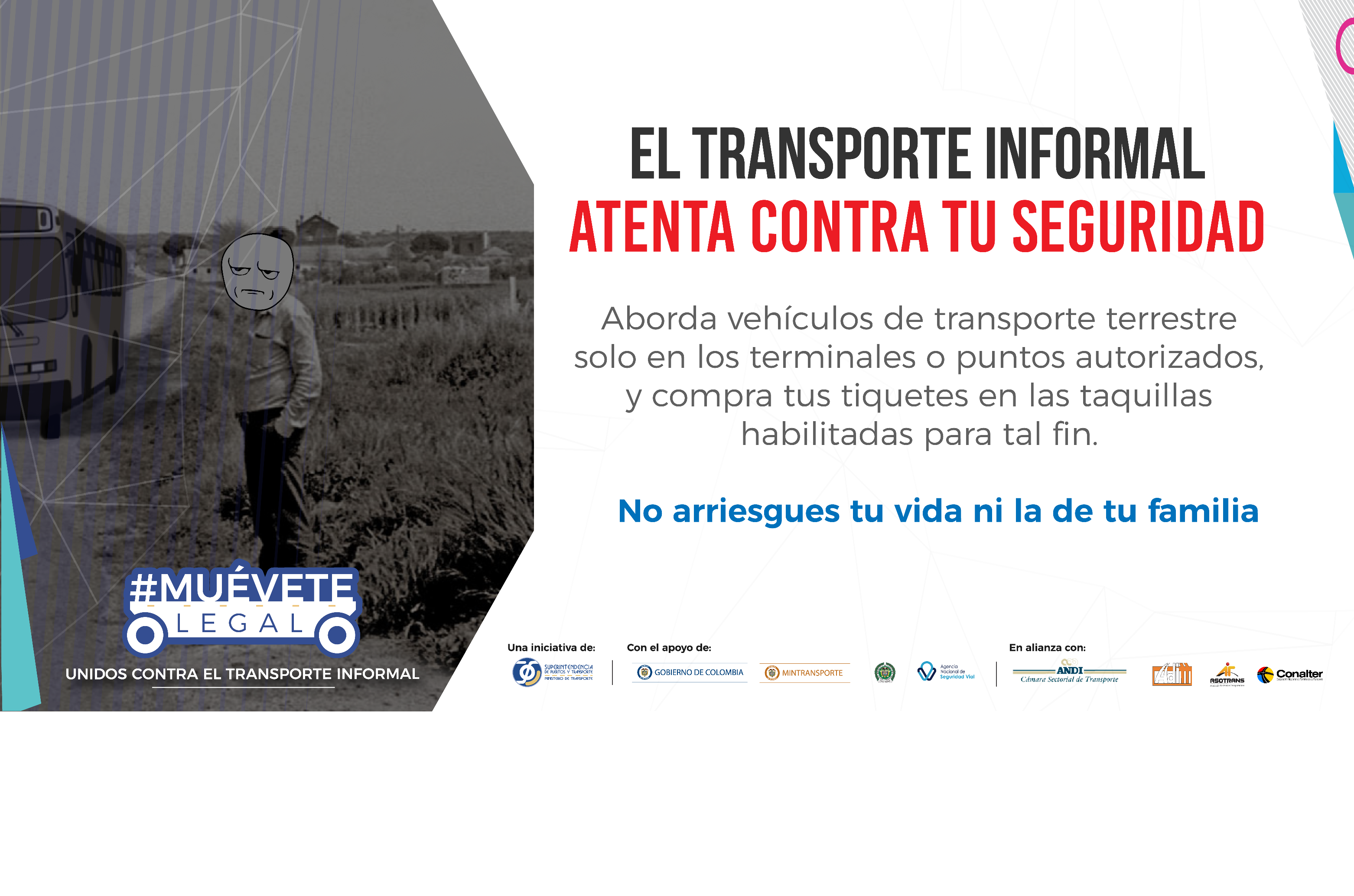 El Transporte informal atenta contra tu seguridad.